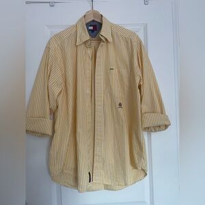 Tommy Hilfiger Yellow Striped Casual Shirt